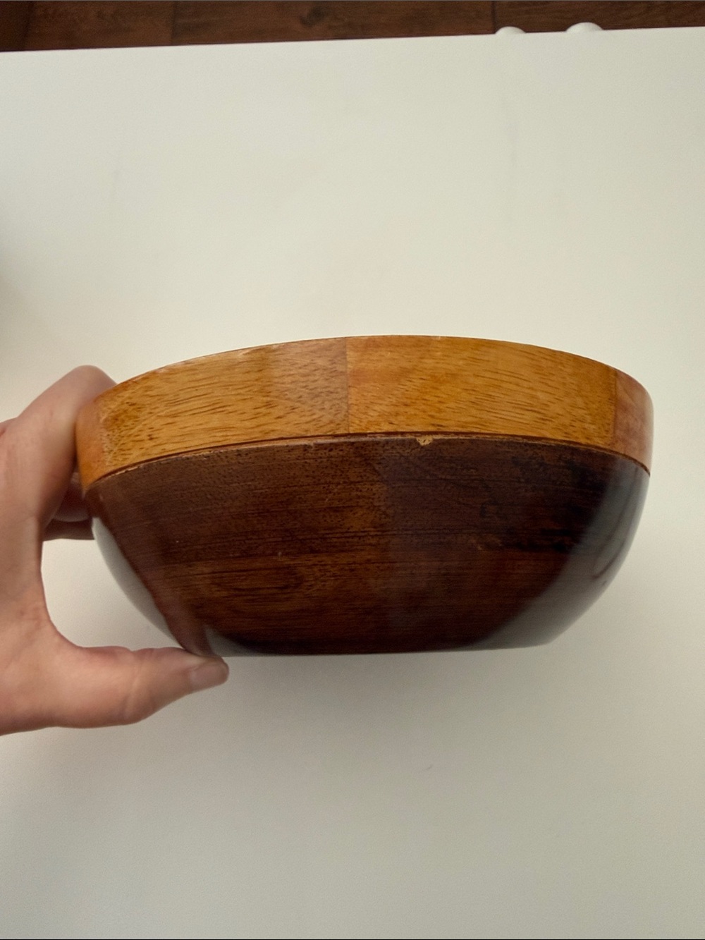 Two-Toned Hardwood Home Decoration Bowl - Picture 7 of 16